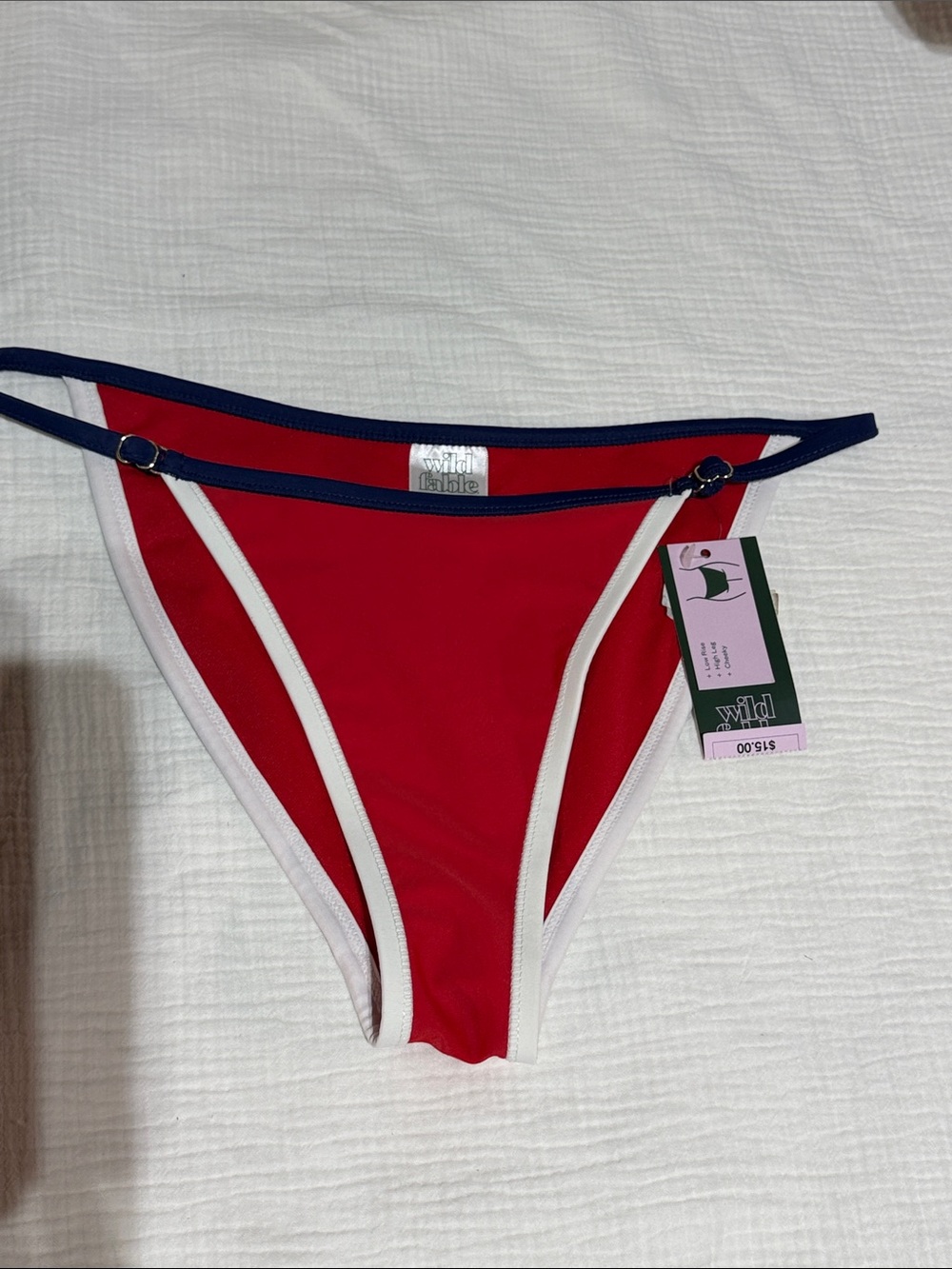 wild fable Red Bikini Bottom with Navy and White Trim